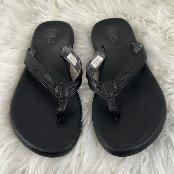 Flojos Women’s Flip Flop Black Tie-dye Multi Layer Arch Support Sandals Size 9 - Picture 3 of 6